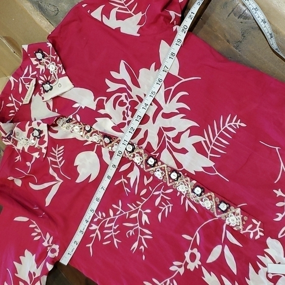 SOFT Surroundings Floral Tunic  Coverup/Loungewear Embellished *Small - Picture 8 of 10